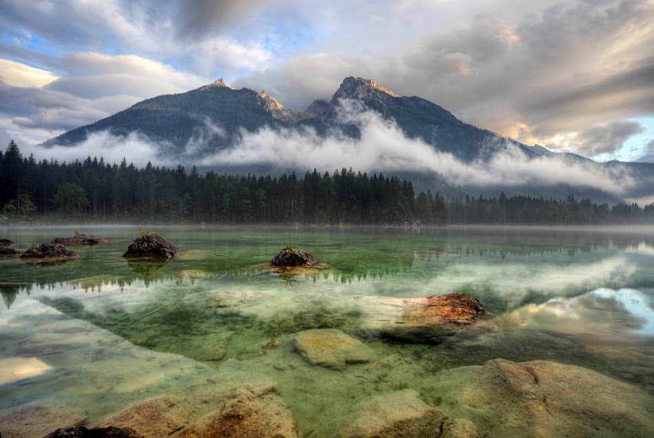 Misty Mountain Lake by Keller — canvas wall art