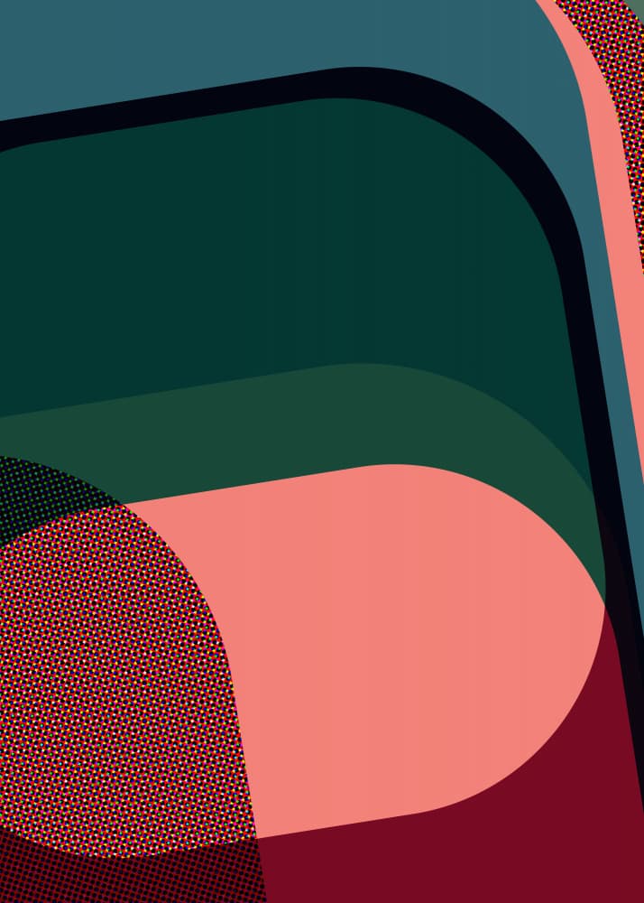 Curved Color Blocks by Leigh Bagley — canvas wall art