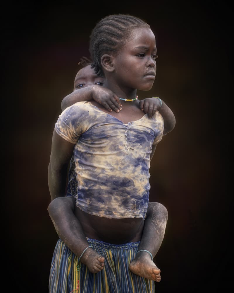 Carrying Her Young Sister by Yang Jiao — canvas wall art