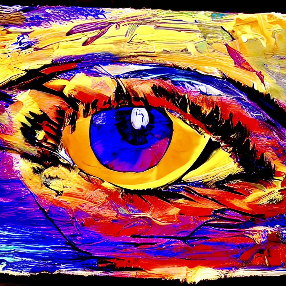 Vibrant Abstract Eye by mnemonixART — canvas wall art