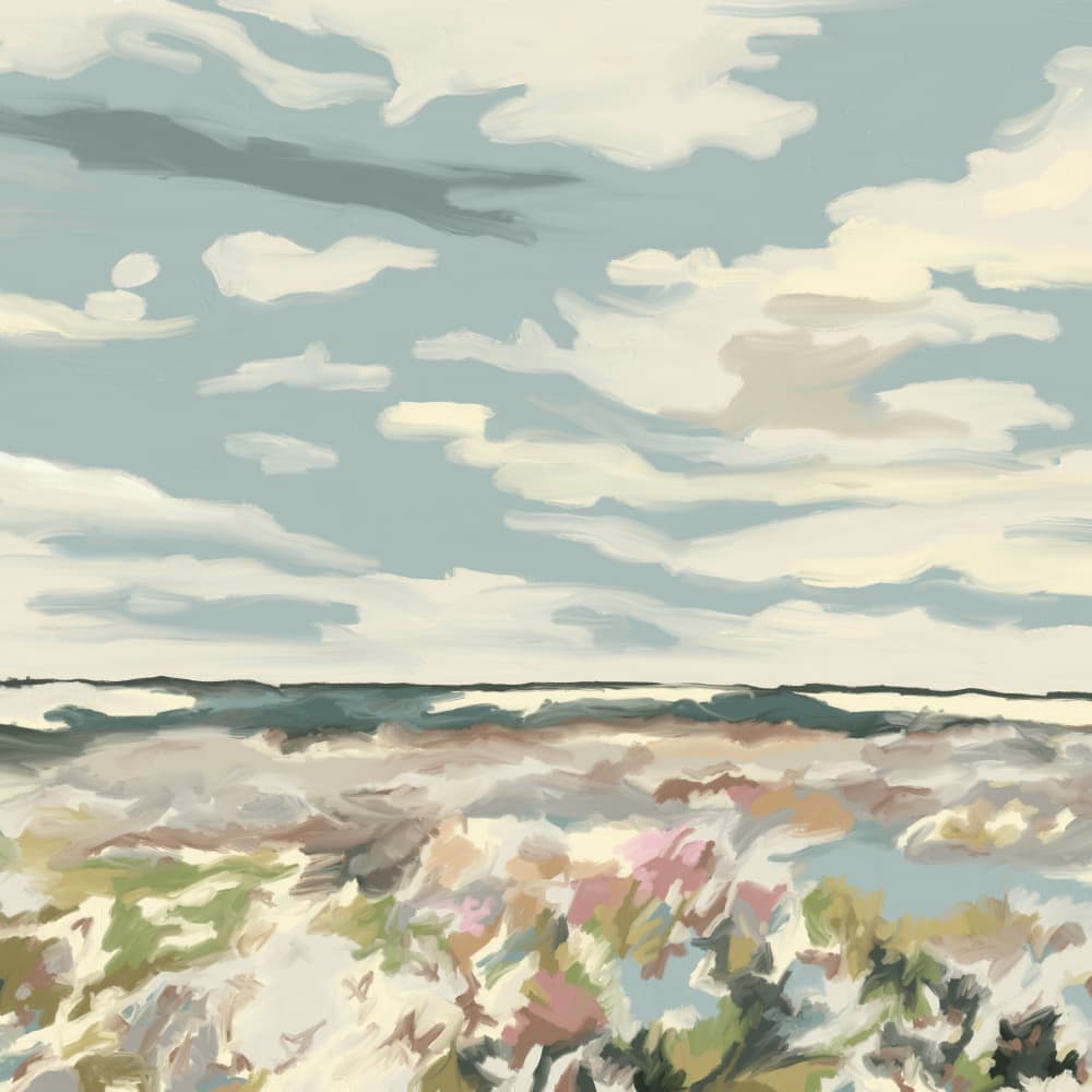 Dune Flowers Ocean Sky by Jenna Alheit — canvas wall art