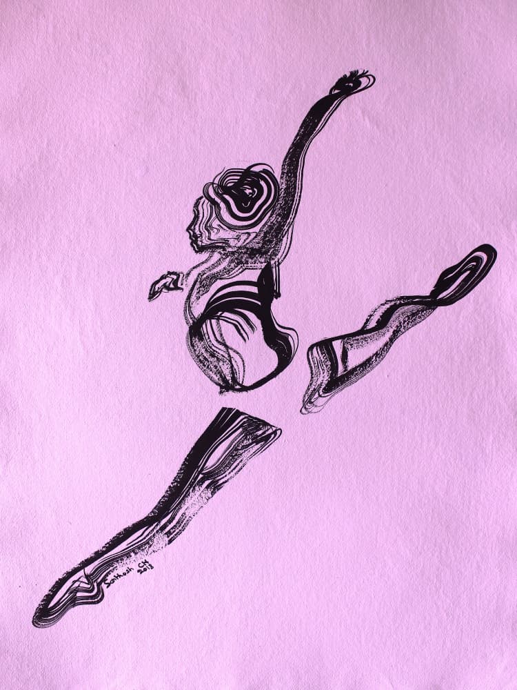 Flowing Ballet Leap by Santhosh ch — canvas wall art