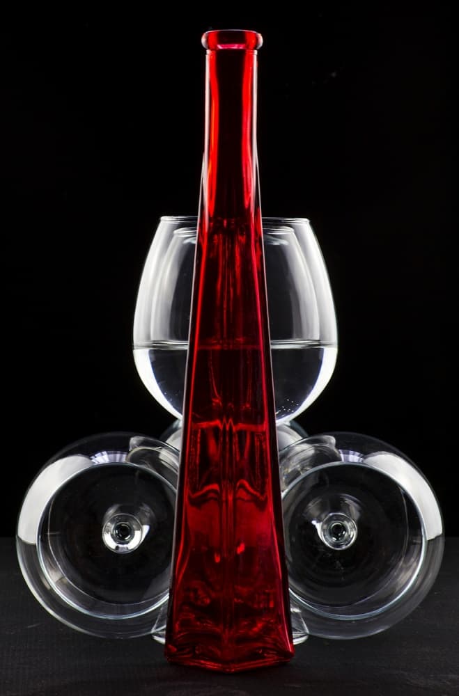 Red Bottle Reflections by Brig Barkow — canvas wall art