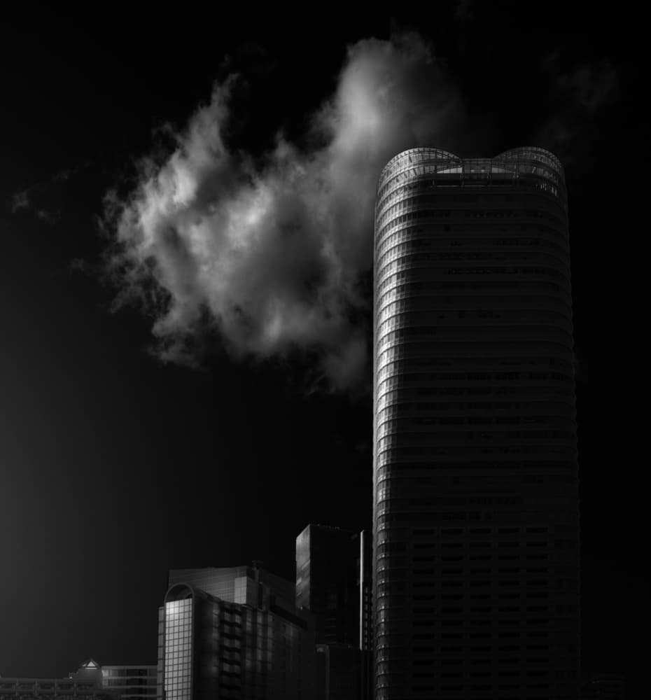 Dark Skyscraper Cloud by Yasuhiro Takachi — canvas wall art