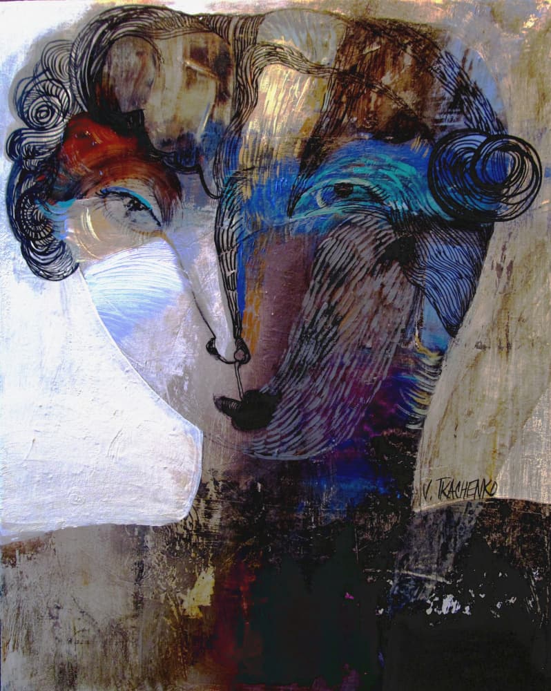 Abstract Face Art by Victor Tkachenko — canvas wall art
