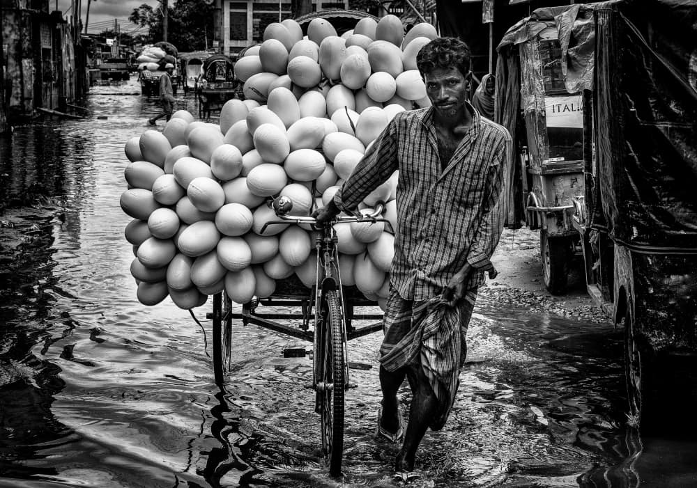 Man Pushing Fruit Cart by Joxe Inazio Kuesta Garmendia — canvas wall art