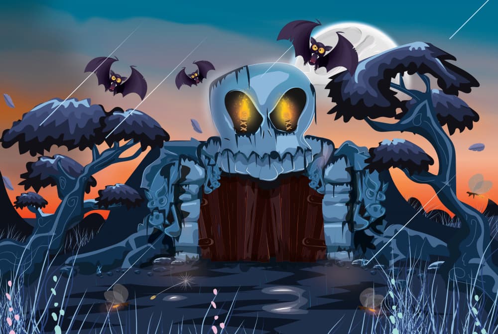 Moonlit Skull Gate by Nicholas — canvas wall art