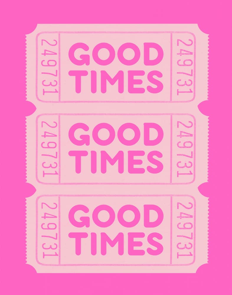 Good Times Tickets by Jolly and Dash — canvas wall art