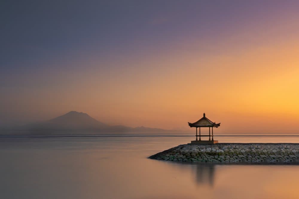 Golden Pagoda Sunrise by Gatot Herliyanto — canvas wall art
