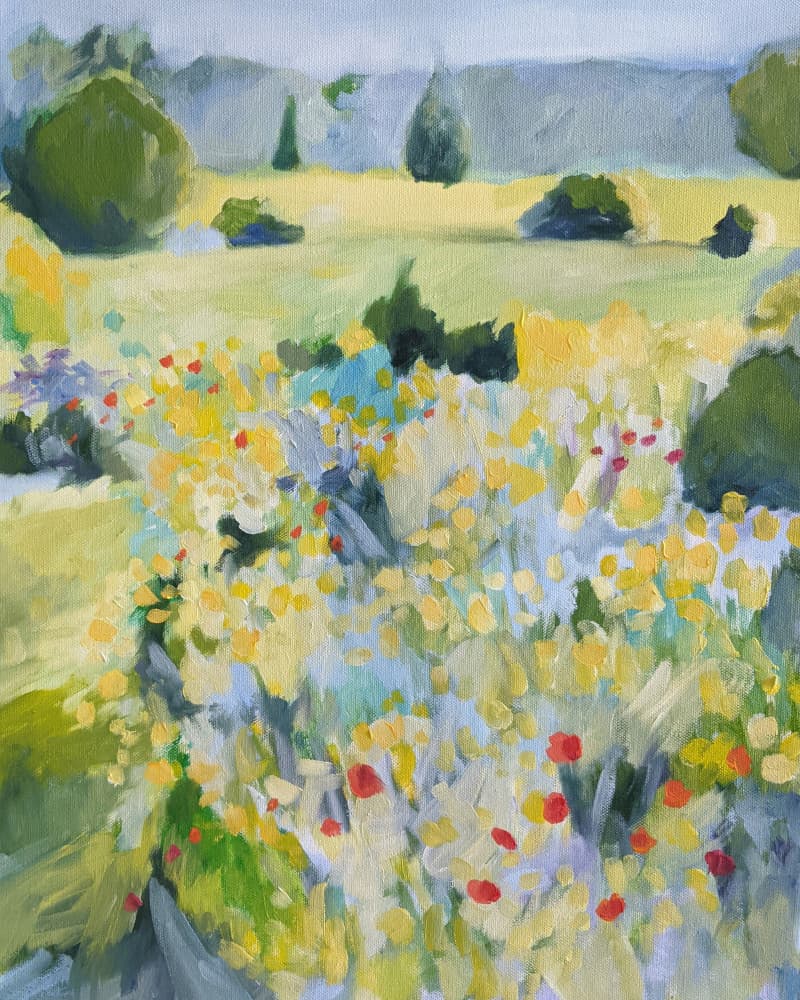 Peaceful Summer Garden by Claire Whitehead — canvas wall art