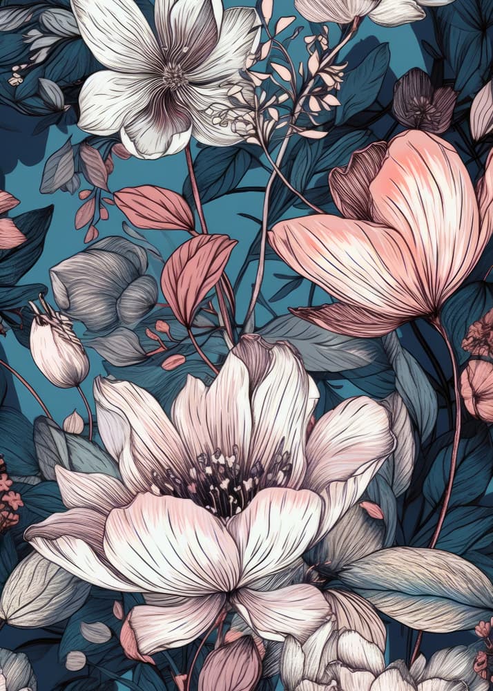 Elegant Botanical Blooms by Justyna Jaszke — canvas wall art