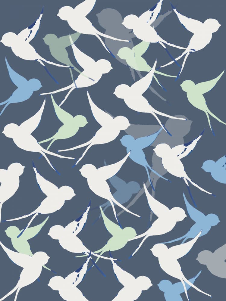 Graceful Flying Swallows by Elizabeth C — canvas wall art