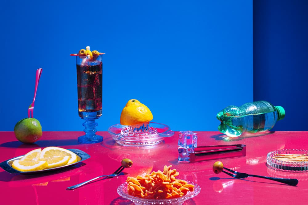 Vibrant Cocktail Setup by Julia Ramiro — canvas wall art