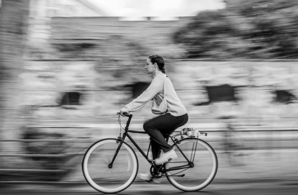 Dynamic City Cycling by Itzik Einhorn — canvas wall art