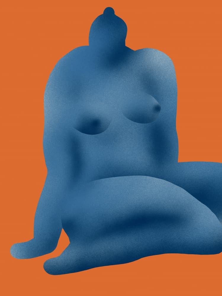 Serene Blue Nude by Little Dean — canvas wall art