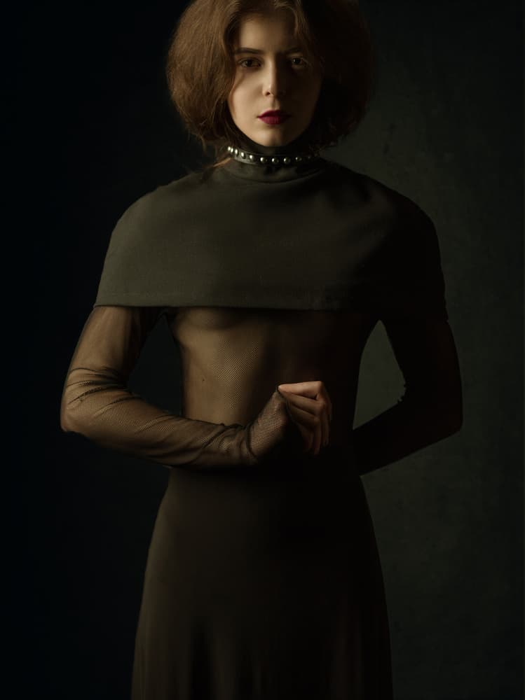 Mysterious Dark Portrait by Yuri Shevchenko — canvas wall art
