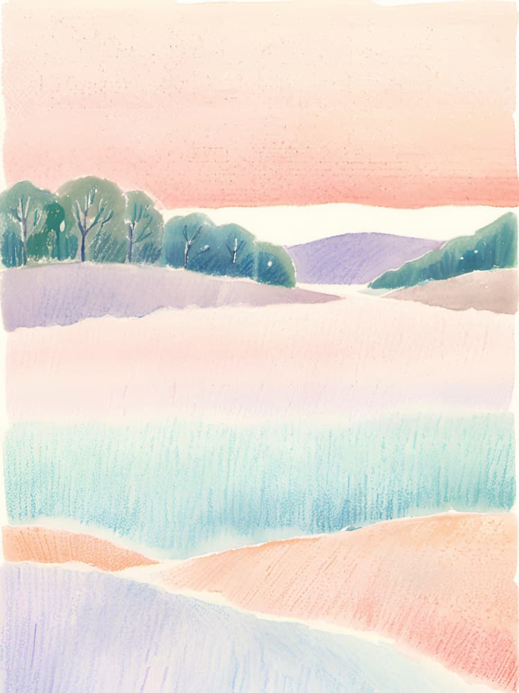 Pastel Serene Landscape by Ohkimiko — canvas wall art