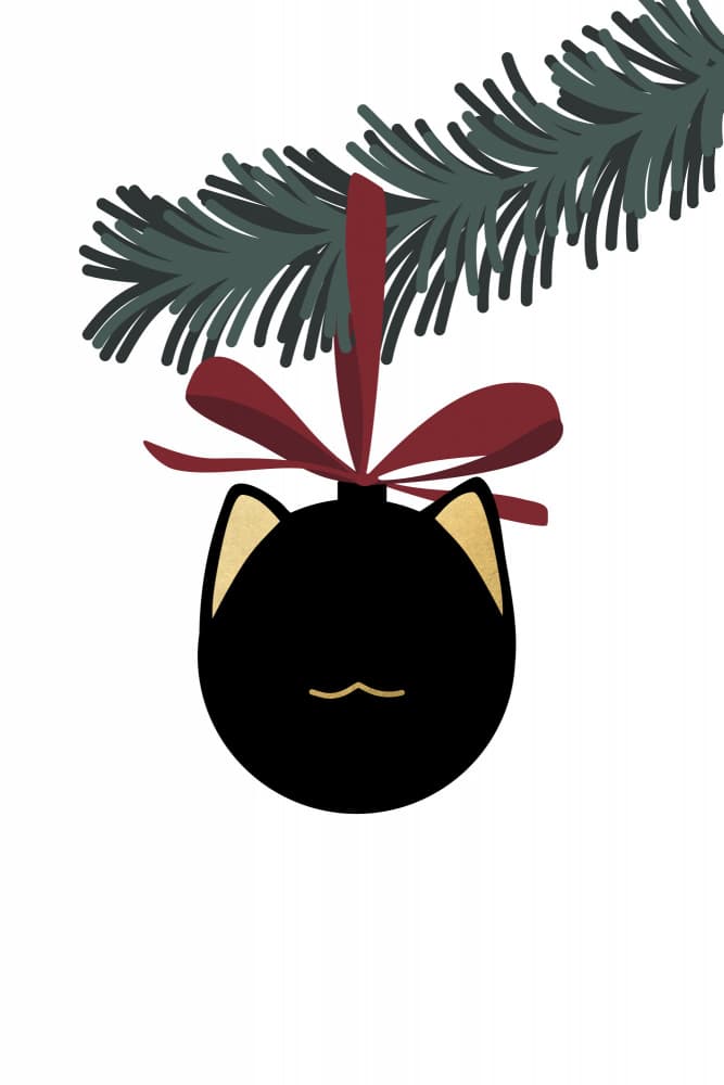 Christmas Cat Ornament by Rosana Laiz Blursbyai — canvas wall art