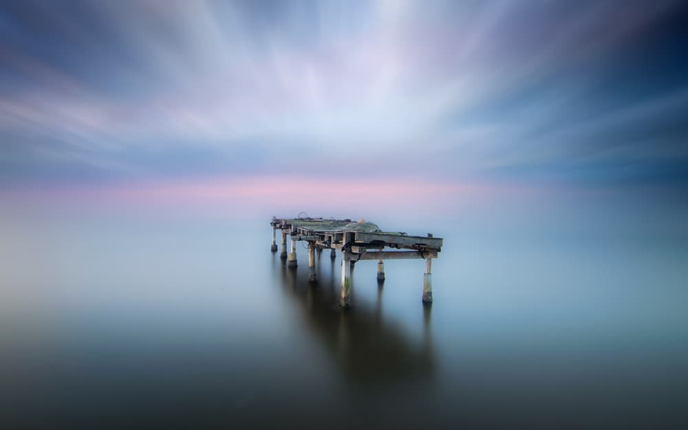 Dreamy Pier Seascape by Joaquin Guerola — canvas wall art