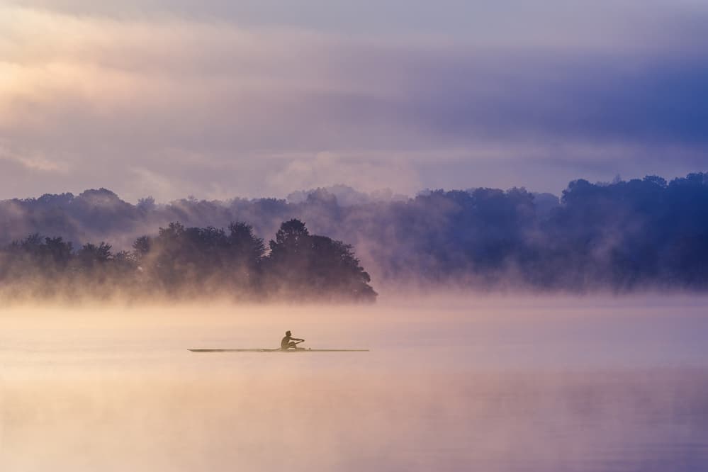 Misty Morning Row by 李从军 / Austin Li — canvas wall art