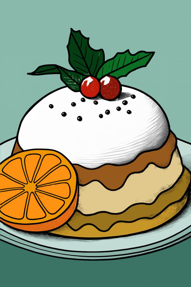 Festive Christmas Pudding by casa cartissi — canvas wall art