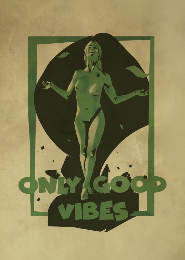 Only Good Vibes Nude by Dion Gem — canvas wall art
