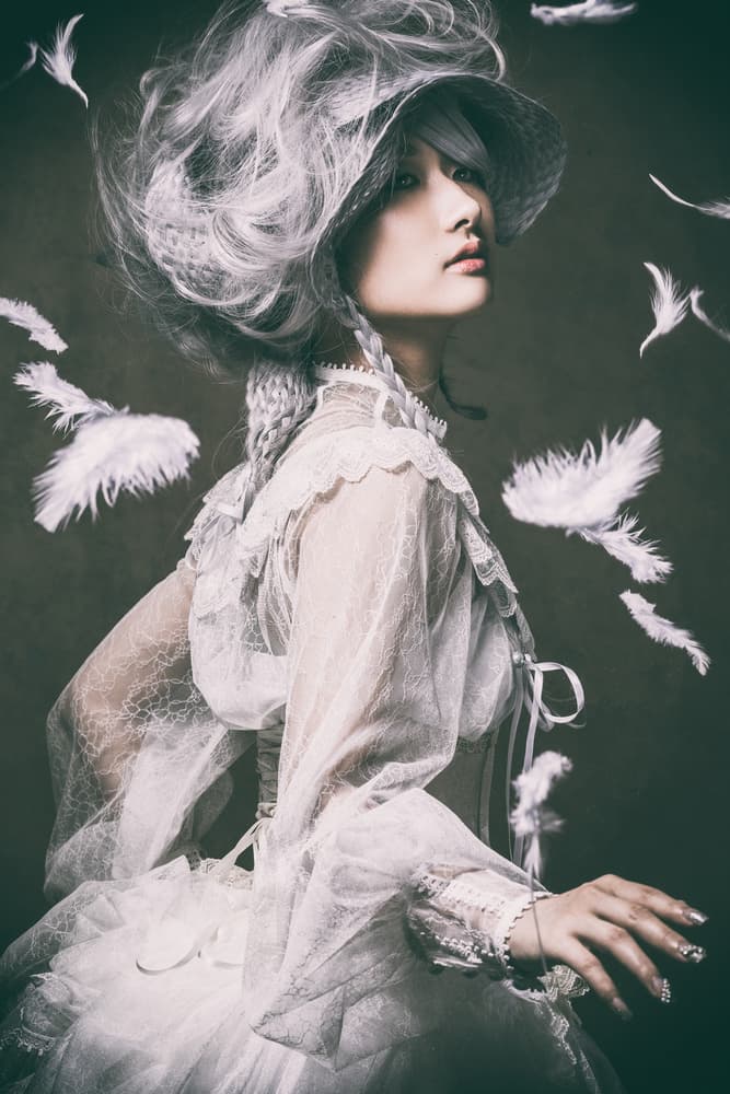 Ethereal Feathered Portrait by Daisuke Kiyota — canvas wall art