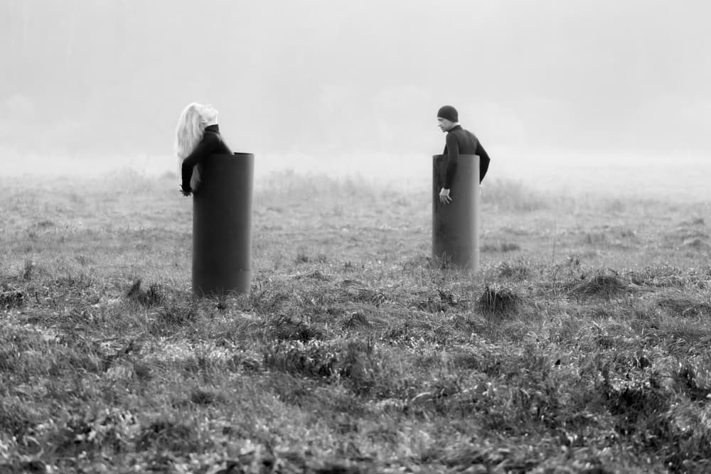 Misty Field Figures by Leszek Paradowski — canvas wall art