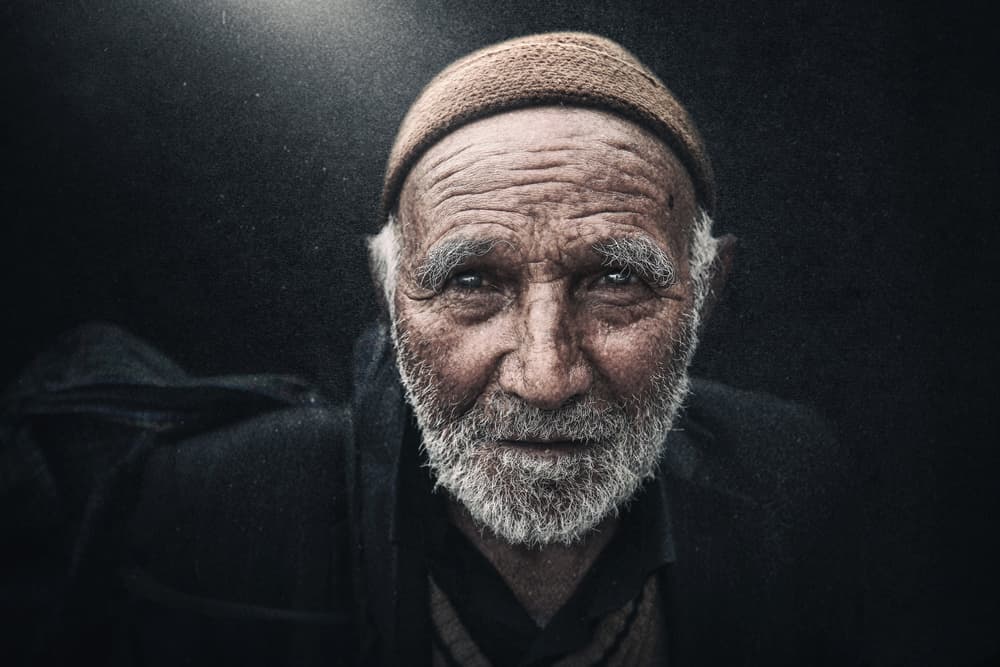 Soulful Elder Portrait by Husain ALSaeed — canvas wall art