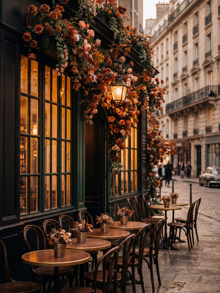 Autumn Parisian Cafe by Andreas Magnusson — canvas wall art