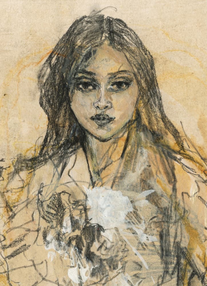 Expressive Woman Portrait by Ute Rathmann — canvas wall art
