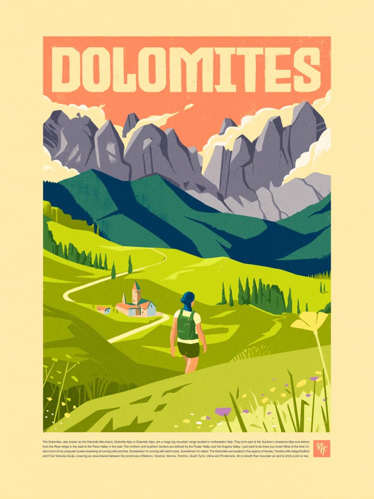 Dolomites Hiking Adventure by Mark Harrison — canvas wall art