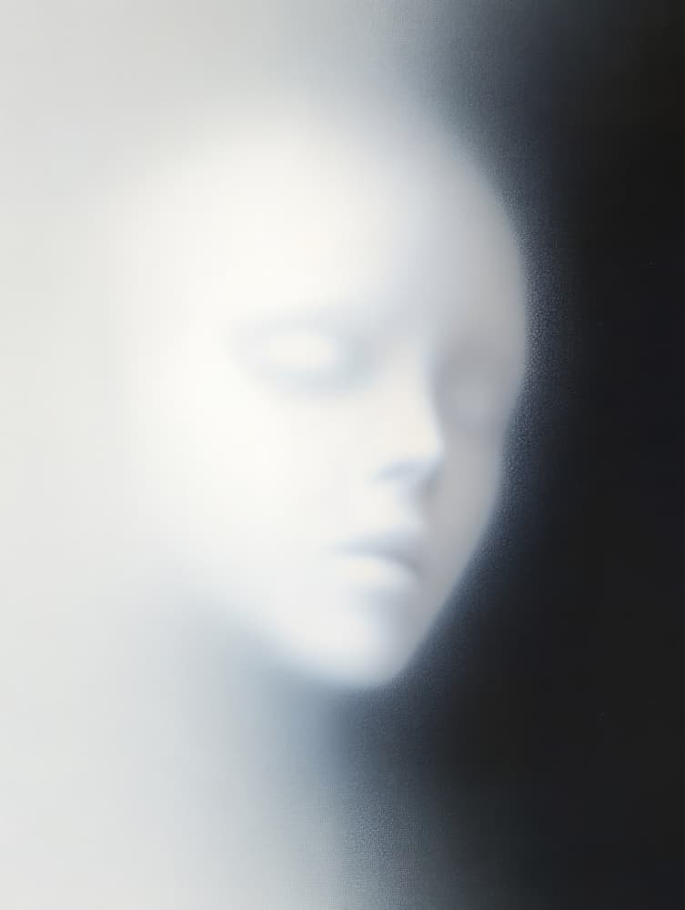 Ethereal White Face by Bilge Paksoylu — canvas wall art