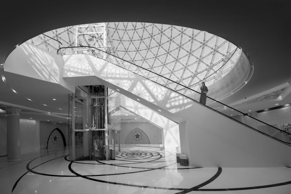 Geometric Skylight and Escalator by DonnaHom APA — canvas wall art