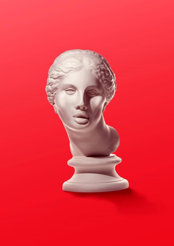 Classical Bust Red by Artem Pozdniakov — canvas wall art