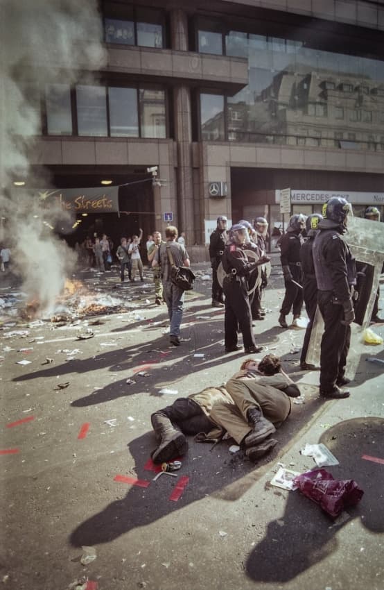 Urban Protest Aftermath by Carlos_Grury_Santos — canvas wall art