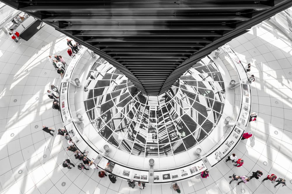 Geometric Spiral Dome Interior by Marc Huybrighs — canvas wall art