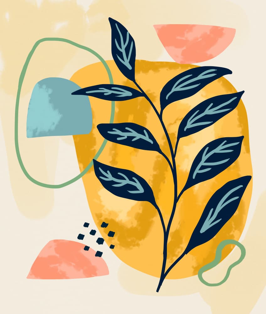 Abstract Botanical Calm by Uma Gokhale — canvas wall art