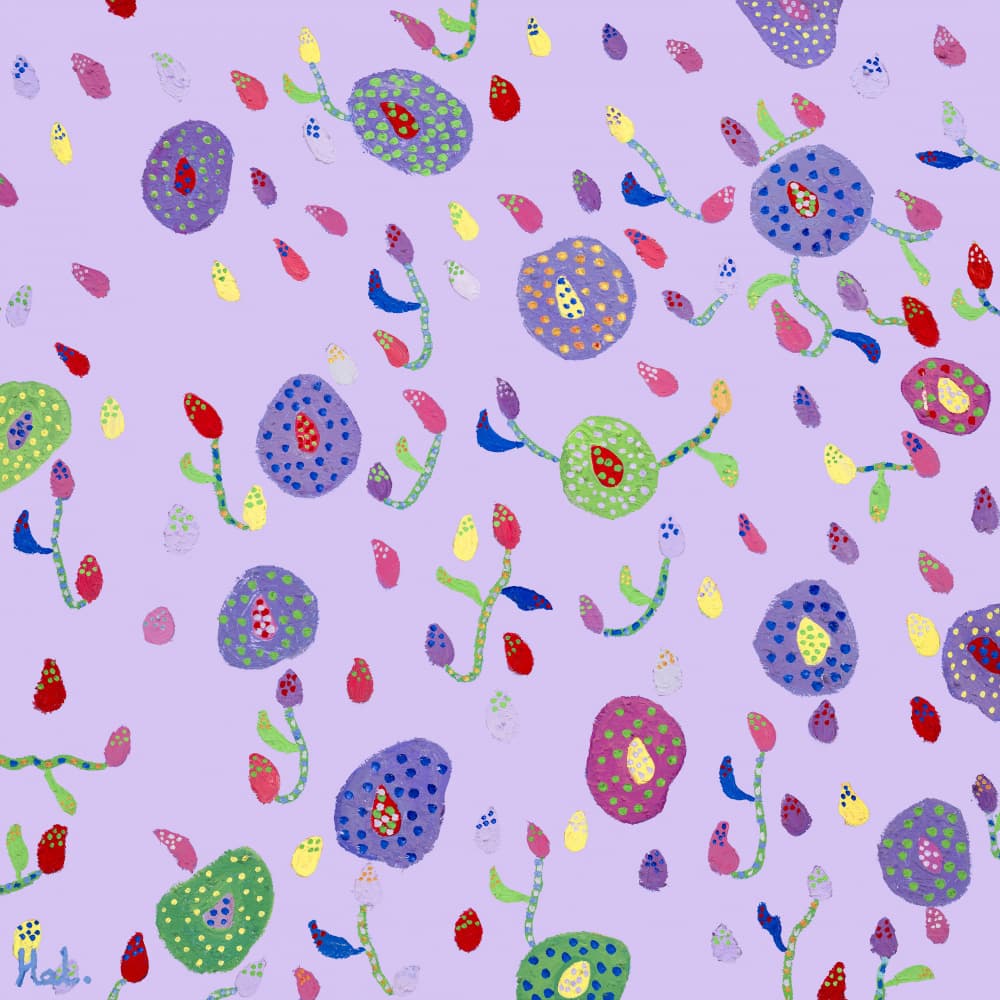 Colorful Dotted Flowers by Helen Joynson — canvas wall art