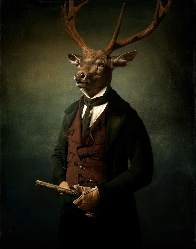 Regal Deer Gentleman by Svetlana Melik-Nubarova — canvas wall art