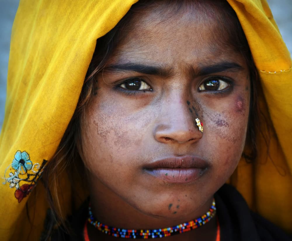 Pensive Indian Girl by Lou Urlings — canvas wall art