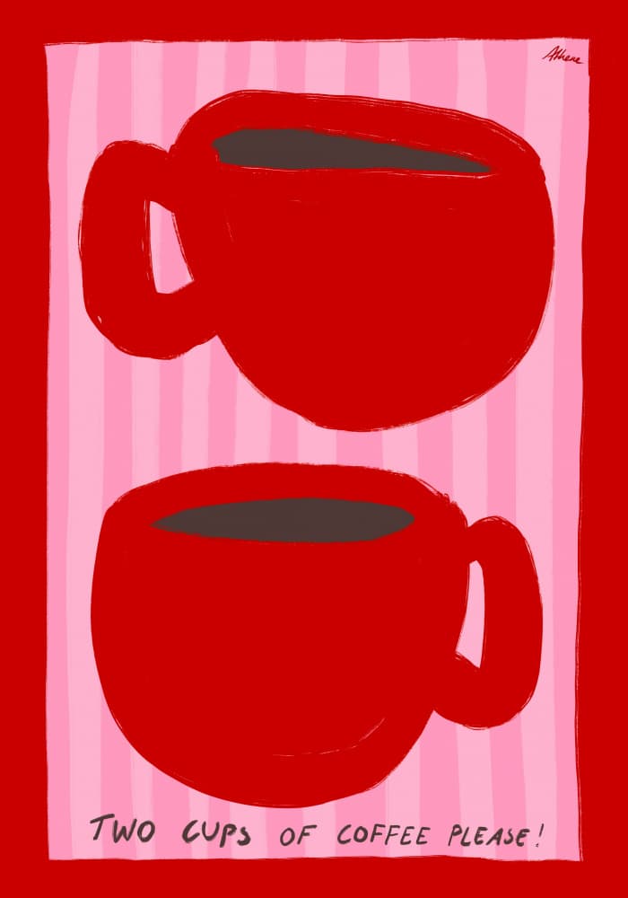 Two Cups of Coffee by Athene Fritsch — canvas wall art