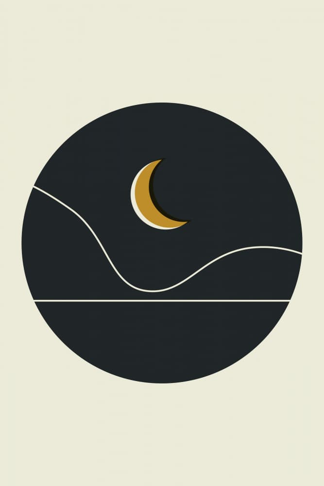 Crescent Moon Night by jay stanley — canvas wall art