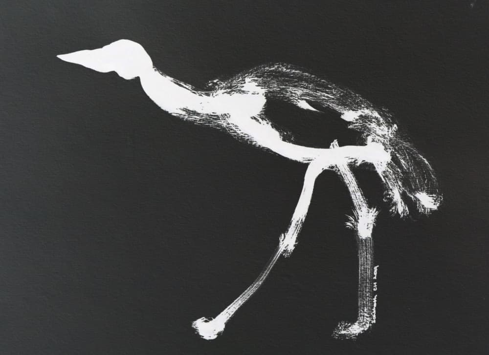 Abstract White Heron by Santhosh ch — canvas wall art