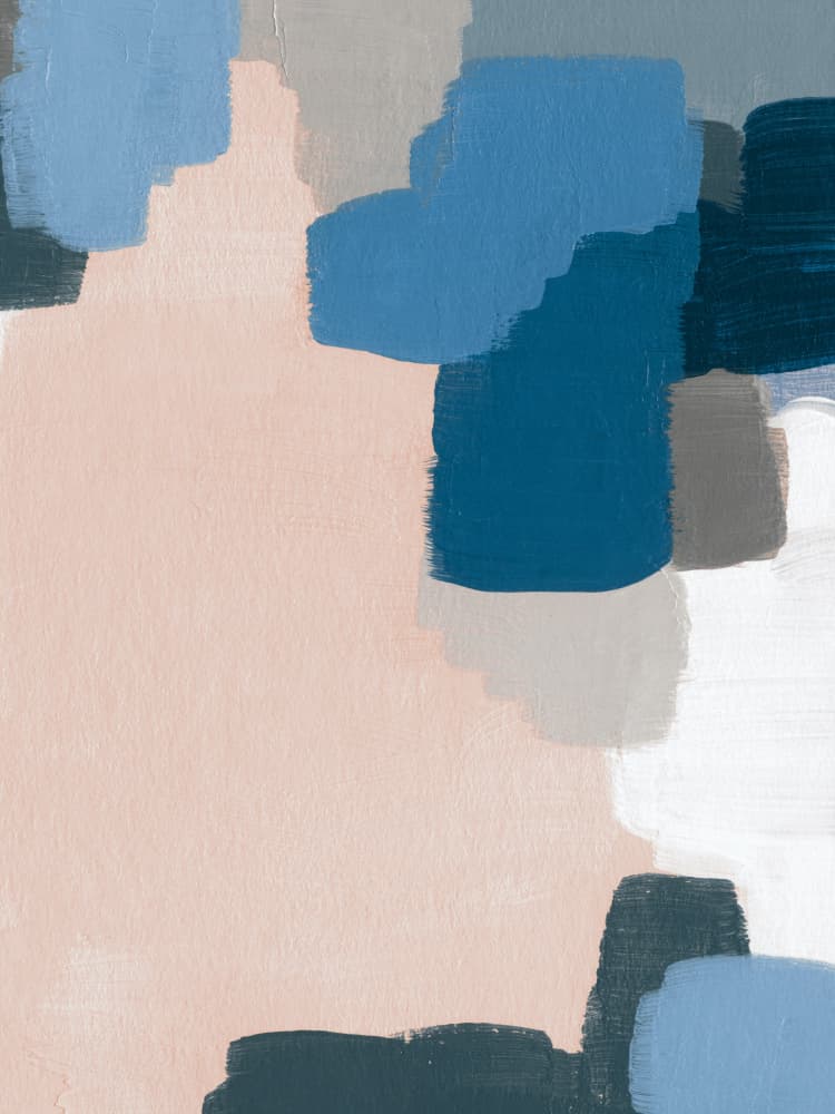 Blush Blue Abstract Blocks by Ejaaz Haniff — canvas wall art