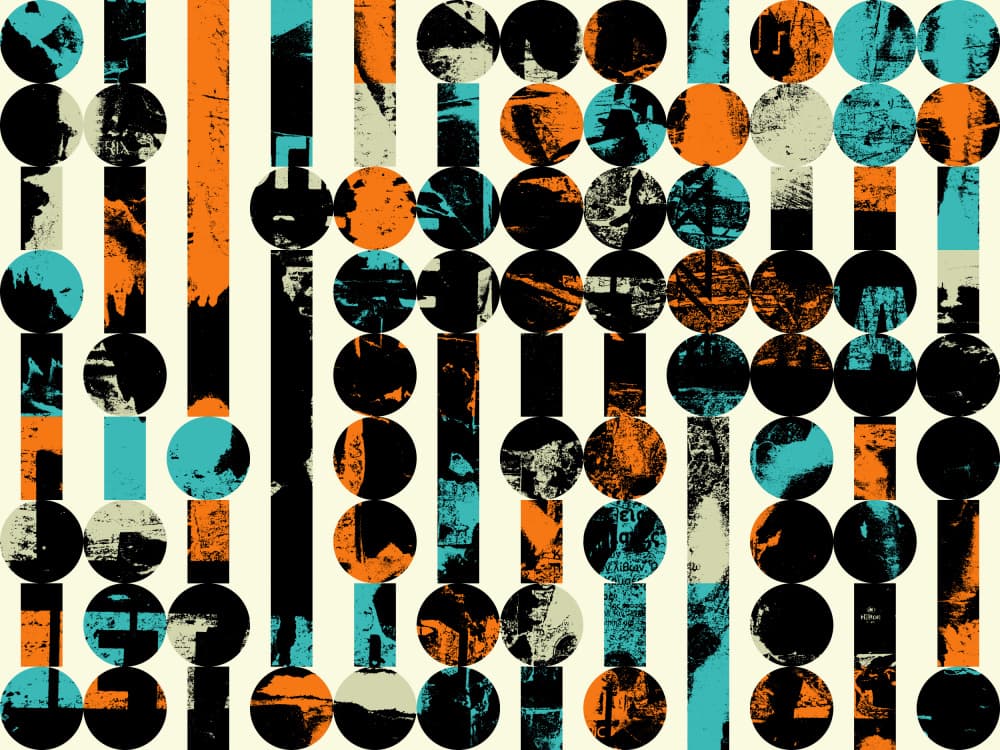 Retro Textured Circles by Petr Strnad — canvas wall art