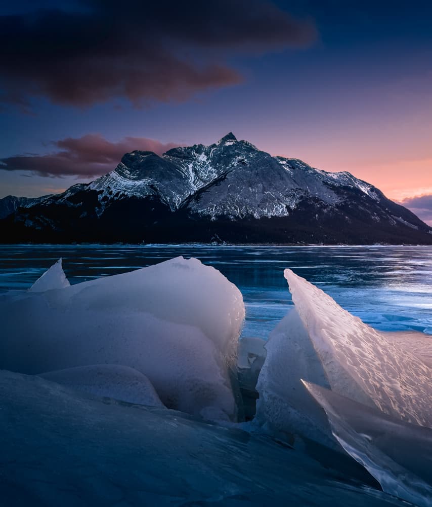 Icy Mountain Twilight by Bing Li — canvas wall art