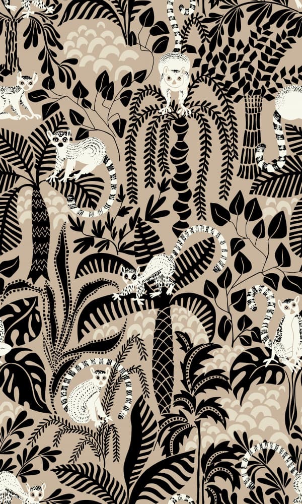Ring-Tailed Lemur Jungle by Annick — canvas wall art