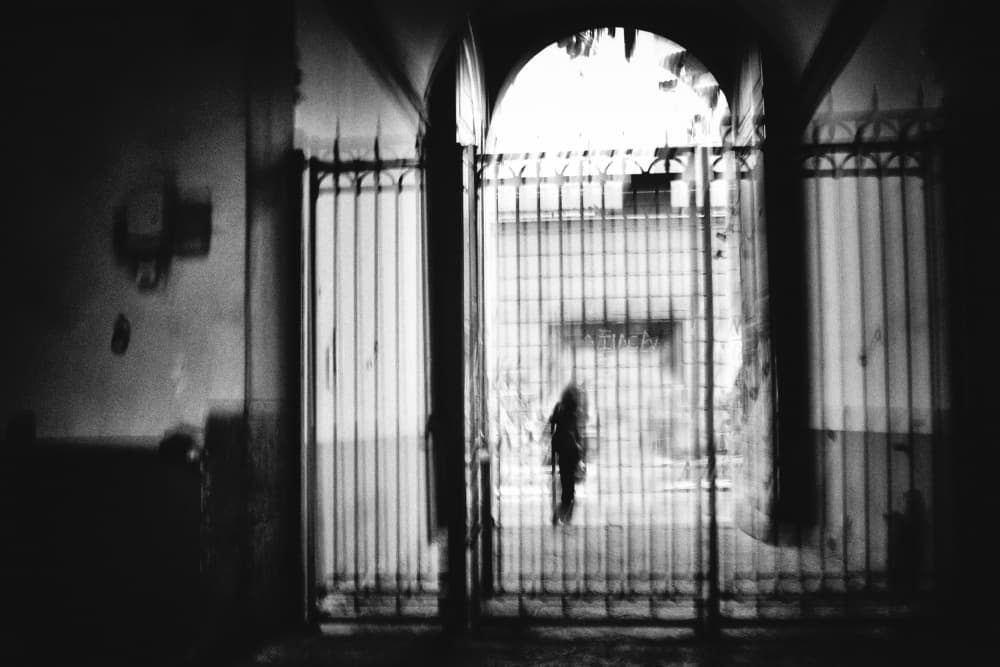 Dark Archway Lone Figure by Antonio Grambone — canvas wall art