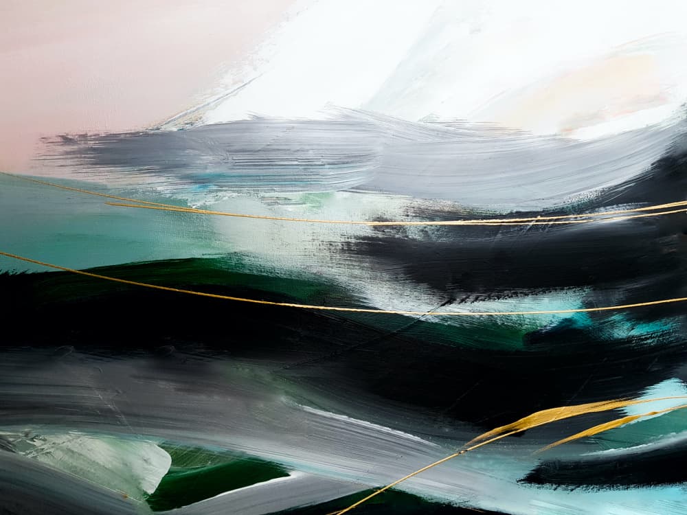 Fluid Gold Strokes by Ejaaz Haniff — canvas wall art